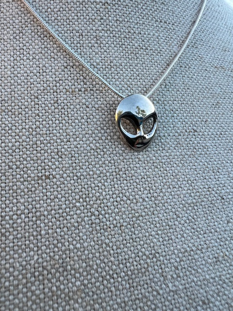 Alien Pendant Necklace Sterling Silver