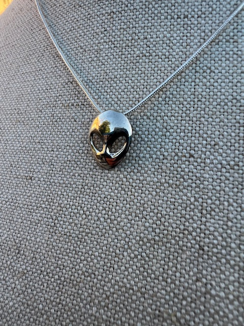 Alien Pendant Necklace Sterling Silver