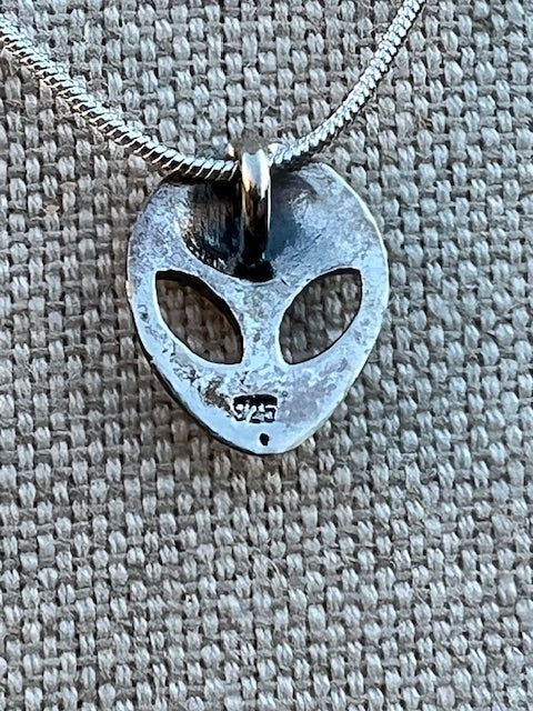 Alien Pendant Necklace Sterling Silver
