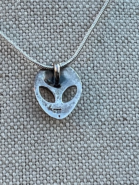 Alien Pendant Necklace Sterling Silver