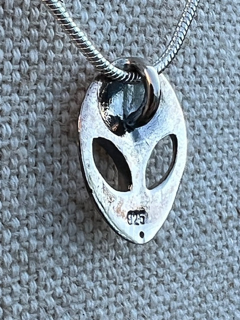 Alien Pendant Necklace Sterling Silver