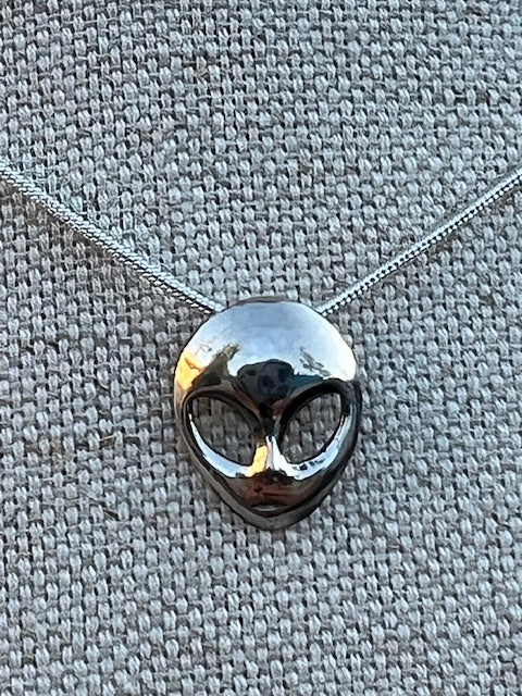Alien Pendant Necklace Sterling Silver