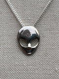 Alien Pendant Necklace Sterling Silver Large
